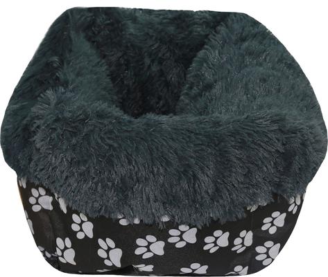 Show full view: HappyCare Textiles Calming Durable Bolster Dog Bed, Printed Oxford Black, Large slide 8 of 8