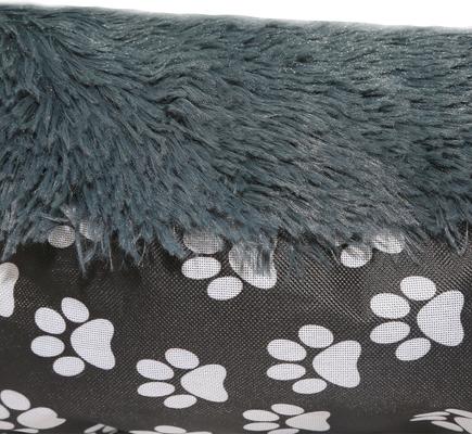 Show full view: HappyCare Textiles Calming Durable Bolster Dog Bed, Printed Oxford Black, Small slide 6 of 7