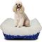 Show in main carousel: HappyCare Textiles Calming Durable Bolster Dog Bed, Printed Oxford Blue, Large slide 1 of 7