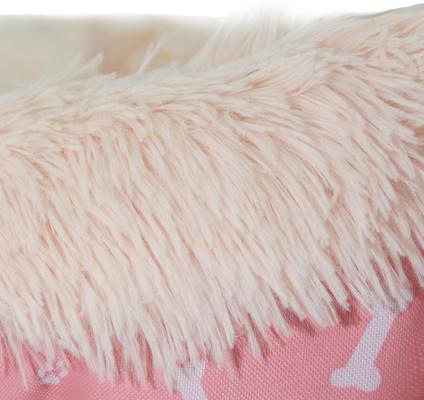 Show full view: HappyCare Textiles Calming Durable Bolster Dog Bed, Printed Oxford Pink, Large slide 6 of 7