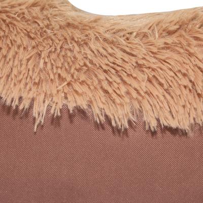 Show full view: HappyCare Textiles Calming Durable Bolster Dog Bed, Solid Oxford Brown, Large slide 6 of 8