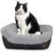 Show in main carousel: HappyCare Textiles Calming Durable Bolster Dog Bed, Solid Oxford Dark Grey, Small slide 1 of 8