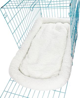 Show full view: HappyCare Textiles Classic Warm Sherpa Cat & Dog Crate Bolster, White, 42-in slide 5 of 7