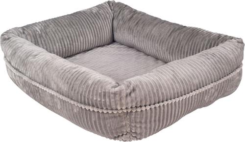 Show full view: HappyCare Textiles Decorative Corduory Rectangle Orthopedic Cat & Dog Bed, Grey slide 3 of 8