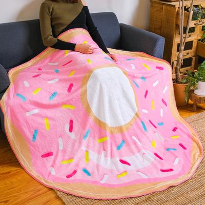 Show full view: HappyCare Textiles Donut Blanket, Pink Party Sprinkle, 60-in slide 4 of 5