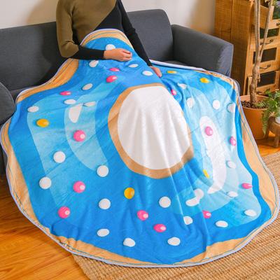 Show full view: HappyCare Textiles Donut Blanket, Sky Blue Dots Sprinkle, 60-in slide 4 of 5