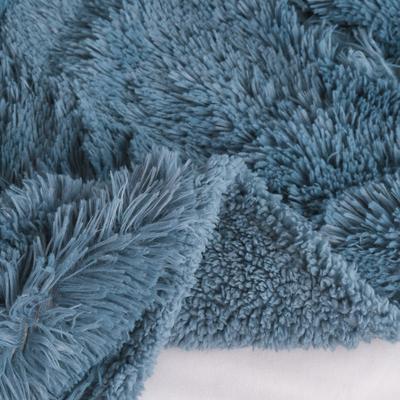 Show full view: HappyCare Textiles Duplex Warm Comfort Faux Fur Sherpa Waterproof Dog & Cat Blanket, Blue, Small slide 9 of 9
