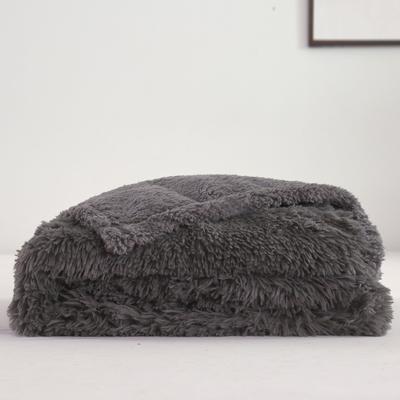 Show full view: HappyCare Textiles Duplex Warm Comfort Faux Fur Sherpa Waterproof Dog & Cat Blanket, Dark Grey, Medium slide 8 of 9