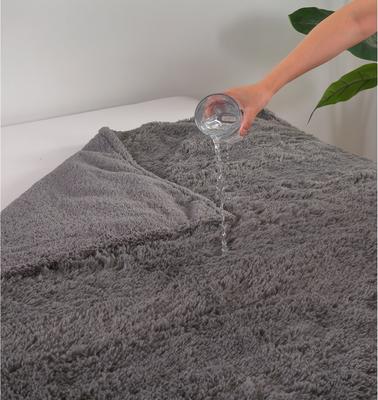 Show full view: HappyCare Textiles Duplex Warm Comfort Faux Fur Sherpa Waterproof Dog & Cat Blanket, Dark Grey, Medium slide 6 of 9