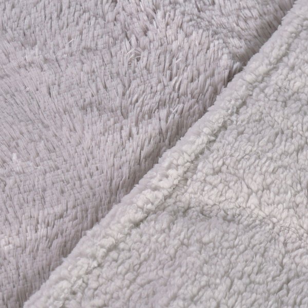 Show full view: HappyCare Textiles Duplex Warm Comfort Faux Fur Sherpa Waterproof Dog & Cat Blanket, Light Grey, Small slide 9 of 9