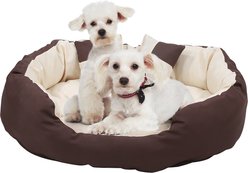 HappyCare Textiles Durable Oval Bolster Cat & Dog Bed, Large