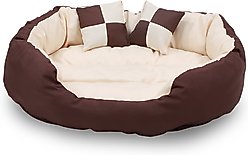 HappyCare Textiles Durable Oval Bolster Cat & Dog Bed, Large slide 2 of 6