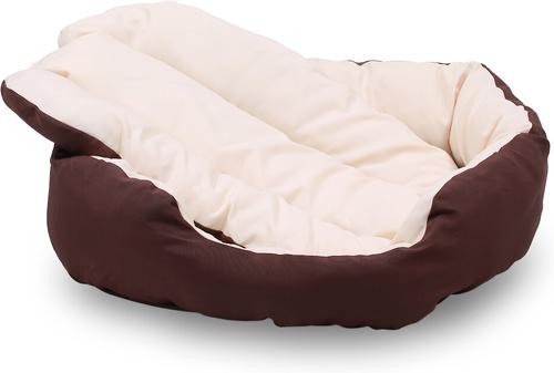 Show full view: HappyCare Textiles Durable Oval Bolster Cat & Dog Bed, Large slide 5 of 8