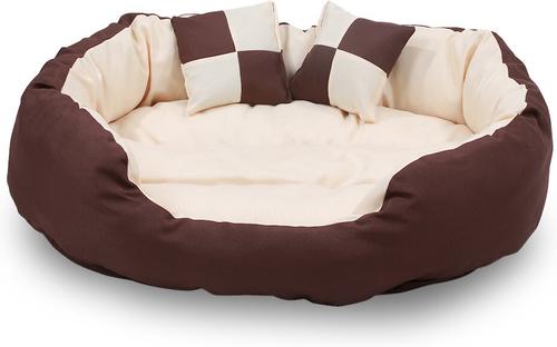 Show full view: HappyCare Textiles Durable Oval Bolster Cat & Dog Bed, X-Large slide 2 of 6