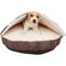 Show in main carousel: HappyCare Textiles Durable Oxford to Sherpa Pet Cave Covered Cat & Dog Bed with Removable Cover, Coffee slide 1 of 8