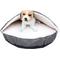 Show in main carousel: HappyCare Textiles Durable Oxford to Sherpa Pet Cave Covered Cat & Dog Bed with Removable Cover, Gray slide 1 of 7