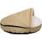Show in main carousel: HappyCare Textiles Durable Oxford to Sherpa Pet Cave Covered Cat & Dog Bed with Removable Cover, Khaki slide 2 of 7