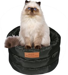 HappyCare Textiles Durable Round Velvet Puppy Dog Bed with Removable Cushion, Black, Medium slide 1 of 8