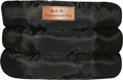 Show full view: HappyCare Textiles Durable Round Velvet Puppy Dog Bed with Removable Cushion, Black, Medium slide 8 of 8