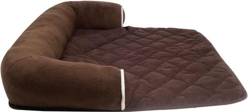Show full view: HappyCare Textiles Fleece Plush Sofa Bed & Furniture Protector, Brown slide 2 of 8