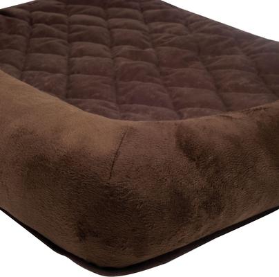 Show full view: HappyCare Textiles Fleece Plush Sofa Bed & Furniture Protector, Brown slide 3 of 8
