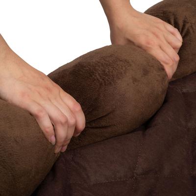 Show full view: HappyCare Textiles Fleece Plush Sofa Bed & Furniture Protector, Brown slide 4 of 8
