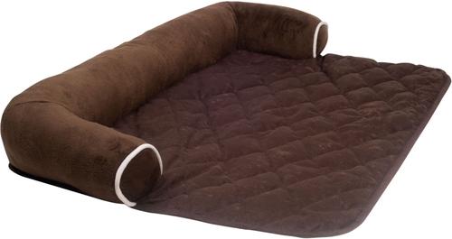 Show full view: HappyCare Textiles Fleece Plush Sofa Bed & Furniture Protector, Brown slide 5 of 8
