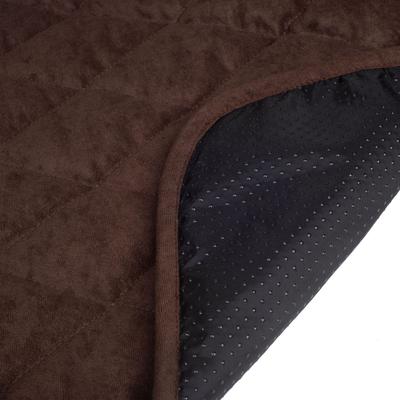 Show full view: HappyCare Textiles Fleece Plush Sofa Bed & Furniture Protector, Brown slide 8 of 8