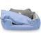 Show in main carousel: HappyCare Textiles High Back Rectangle Bolster Cat & Dog Bed, Blue, Medium slide 4 of 8