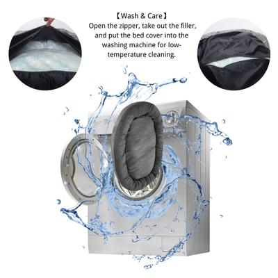 Show full view: HappyCare Textiles Human Size Corduroy Plush Bolster Dog & Cat Bed with Removable Cover, Grey, X-Large slide 6 of 6