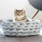 Show in main carousel: HappyCare Textiles Luxurious Chunky Crochet Comfort Round Bolster Dog & Cat Bed, Grey, Medium slide 1 of 10