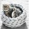 Show in main carousel: HappyCare Textiles Luxurious Chunky Crochet Comfort Round Bolster Dog & Cat Bed, Grey, Medium slide 2 of 10