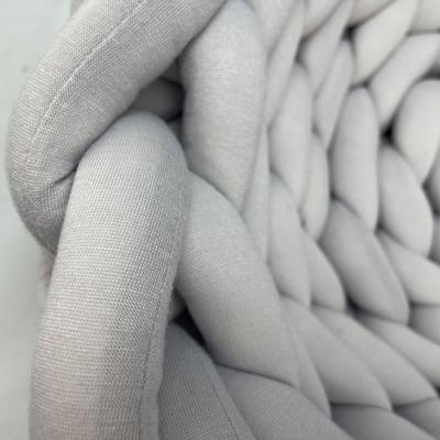 Show full view: HappyCare Textiles Luxurious Chunky Crochet Comfort Round Bolster Dog & Cat Bed, Grey, Medium slide 8 of 10