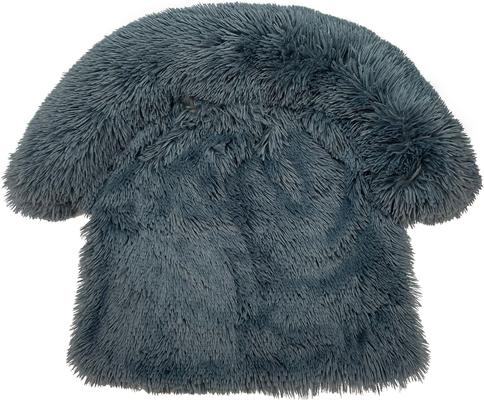 Show full view: HappyCare Textiles Luxurious Comfort Fur Bolster Dog & Cat Bed, Grey, X-Large slide 2 of 7