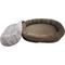 Show in main carousel: HappyCare Textiles Luxurious Short Plush Oval Orthopedic Bolster Dog & Cat Bed, Brown, Small slide 3 of 9
