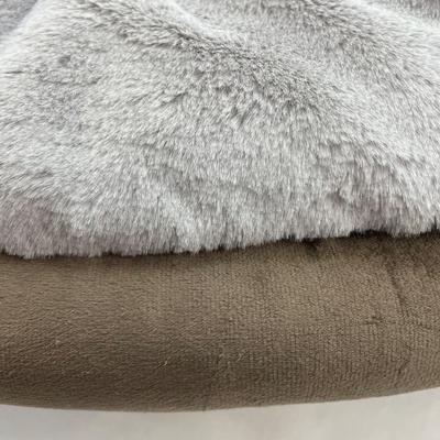 Show full view: HappyCare Textiles Luxurious Short Plush Oval Orthopedic Bolster Dog & Cat Bed, Brown, Small slide 8 of 9