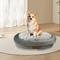Show in main carousel: HappyCare Textiles Luxurious Short Plush Oval Orthopedic Bolster Dog & Cat Bed, Grey, Medium slide 1 of 9