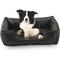 Show in main carousel: HappyCare Textiles Luxury All Sides Faux Leather Bolster Cat & Dog Bed, Black, X-Large slide 1 of 8