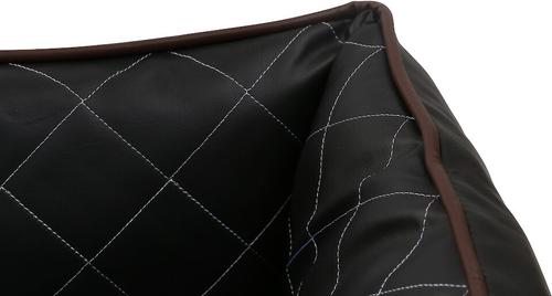 Show full view: HappyCare Textiles Luxury All Sides Faux Leather Bolster Cat & Dog Bed, Black, X-Large slide 5 of 8