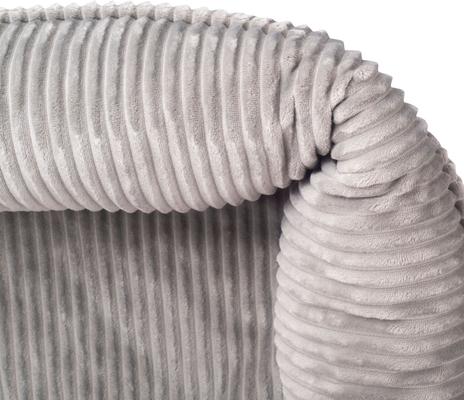 Show full view: HappyCare Textiles Orthopedic Decorative Corduory Rectangle Bolster Cat & Dog Bed, Grey slide 7 of 7