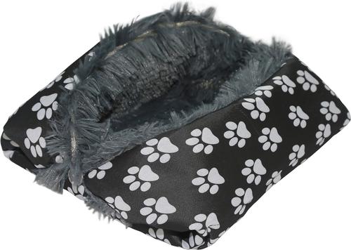 Show full view: HappyCare Textiles Printed Oxford Cozy Warm Foldable Cat & Dog Tent Bed, Black, Medium slide 3 of 9