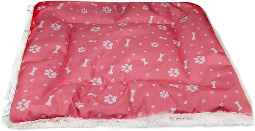 Show full view: HappyCare Textiles Printed Oxford Cozy Warm Foldable Cat & Dog Tent Bed, Pink, Medium slide 7 of 10