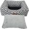 Show in main carousel: HappyCare Textiles Rectangle Bolster Cat & Dog Bed, Chevron Grey, Medium slide 4 of 6