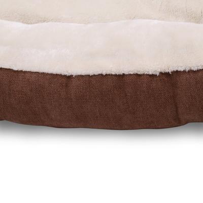 Show full view: HappyCare Textiles Rectangle Bumper Bolster Cat & Dog Bed, Brown slide 4 of 7