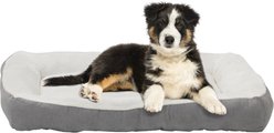 HappyCare Textiles Rectangle Bumper Bolster Cat & Dog Bed, Gray