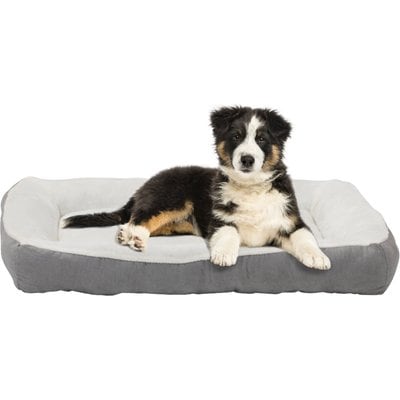 HappyCare Textiles HappyCare Textiles Rectangle Bumper Bolster Cat & Dog Bed, Gray