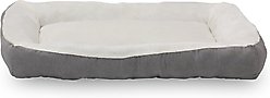 HappyCare Textiles Rectangle Bumper Bolster Cat & Dog Bed, Gray slide 2 of 4