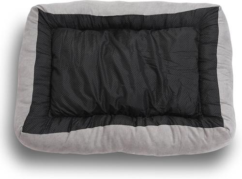 Show full view: HappyCare Textiles Rectangle Bumper Bolster Cat & Dog Bed, Gray slide 3 of 5