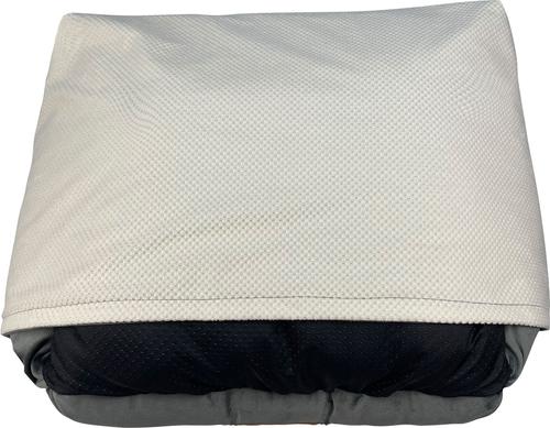 Show full view: HappyCare Textiles Rectangle Mink To Popcorn Plush Cave Hooded Blanket Bolster Dog & Cat Bed, Grey, Large slide 6 of 10