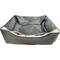 Show in main carousel: HappyCare Textiles Rectangle Mink To Popcorn Plush Cave Hooded Blanket Bolster Dog & Cat Bed, Grey, Medium slide 6 of 9